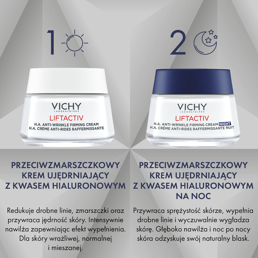 Set Vichy Liftactiv Supreme, crema giorno antirughe 50 ml + crema notte antirughe 50 ml