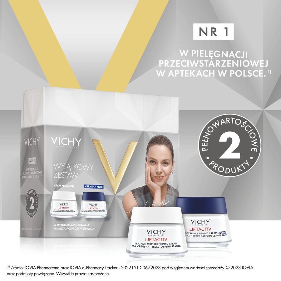 Set Vichy Liftactiv Supreme, crema giorno antirughe 50 ml + crema notte antirughe 50 ml