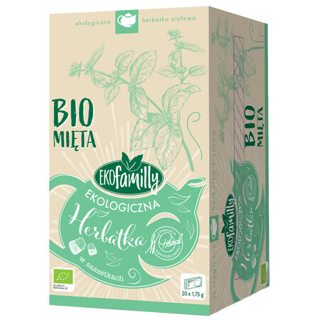 EkoFamily Bio Menta, tisana bio, 1,75 g x 20 bolsitas