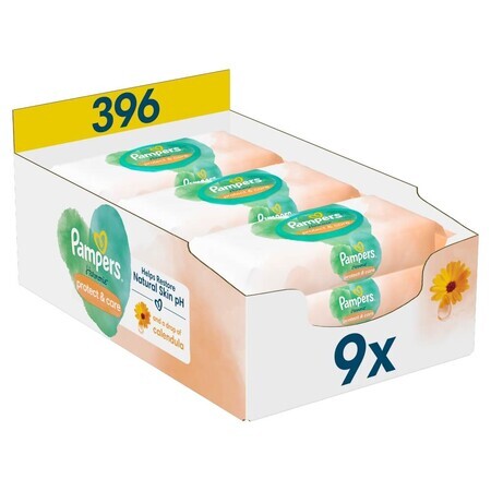 Pampers Harmonie Protect & Care, Feuchttücher, 9 x 44 Stück