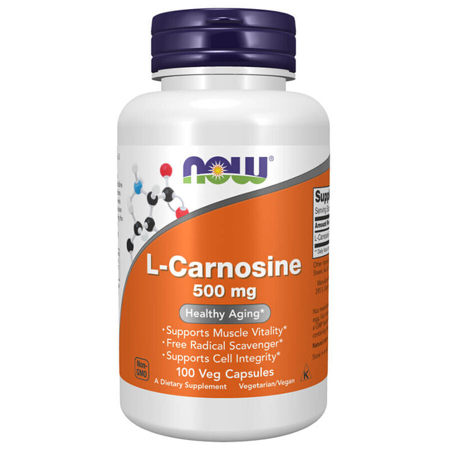 Now Foods L-Carnosine, L-Carnosine 500 mg, 100 capsules