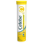 Cetebe Vitamin C 1000 + Acerola + B-Komplex, Zitronengeschmack, 20 Brausetabletten