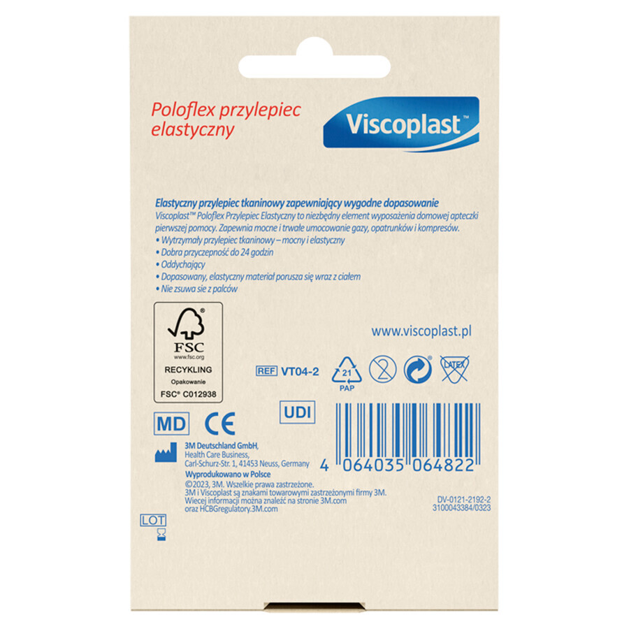 Viscoplast Poloflex, adesivo elastico, 4,2 m x 25 mm, 1 pz.