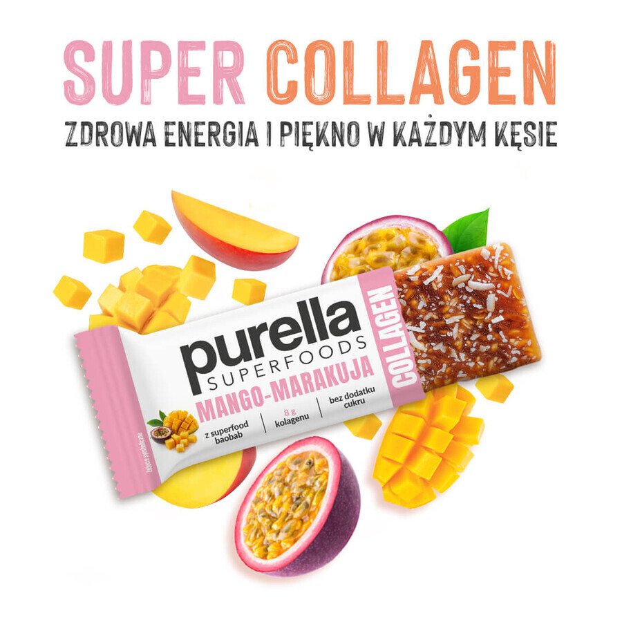 Purella SuperFoods Kollagen-Riegel, Mango-Maracuja, 40g