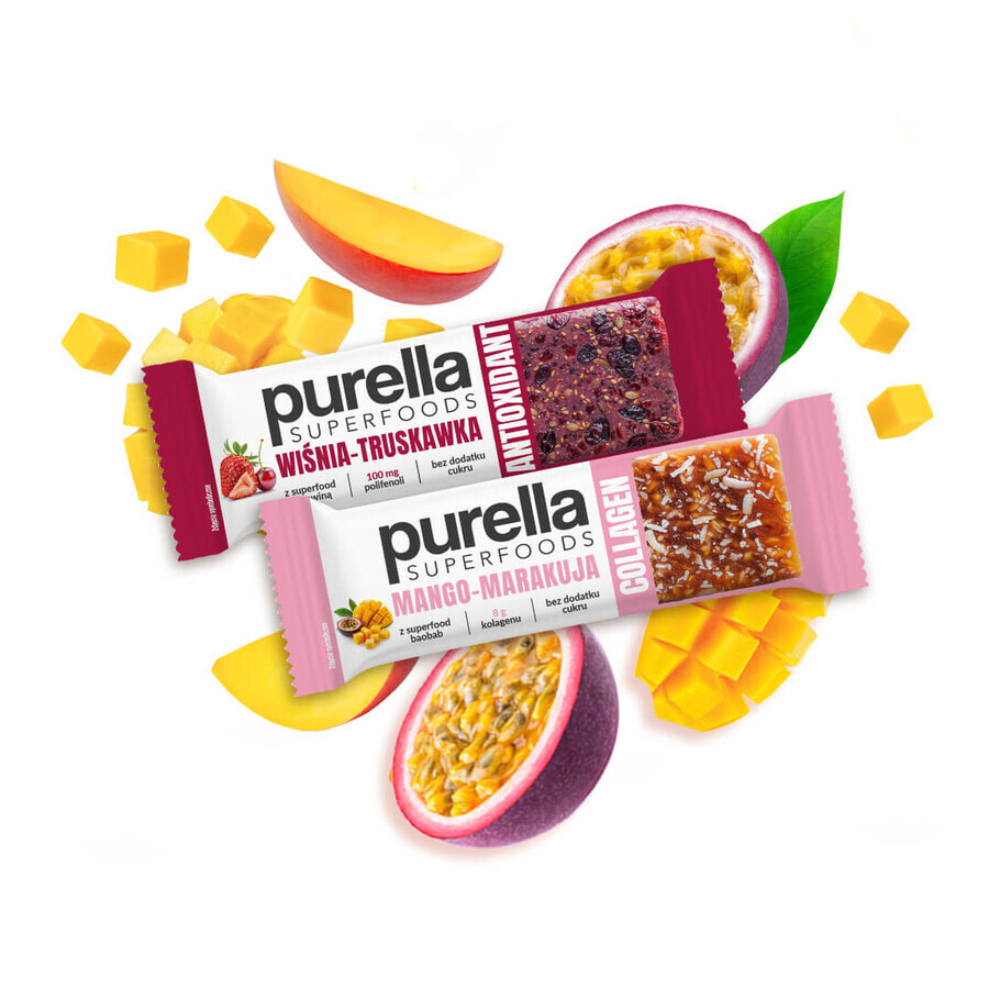 Purella SuperFoods Kollagen-Riegel, Mango-Maracuja, 40g