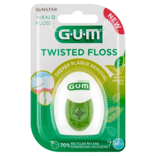 Sunstar Gum Twisted Floss, waxed floss, mint and green tea, 30 m