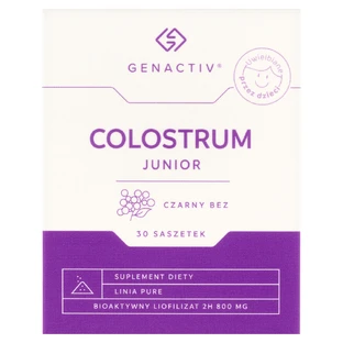 Genactiv Colostrum Junior Black Elderberry, from 3 years, 30 sachets