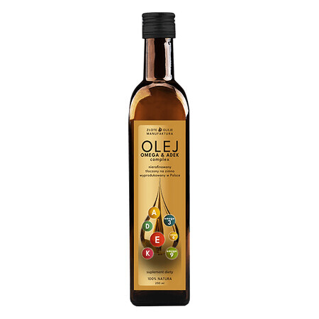 Goldfarmex Golden Oils Aceite Omega&ADEK, prensado en frío, sin refinar, 250 ml