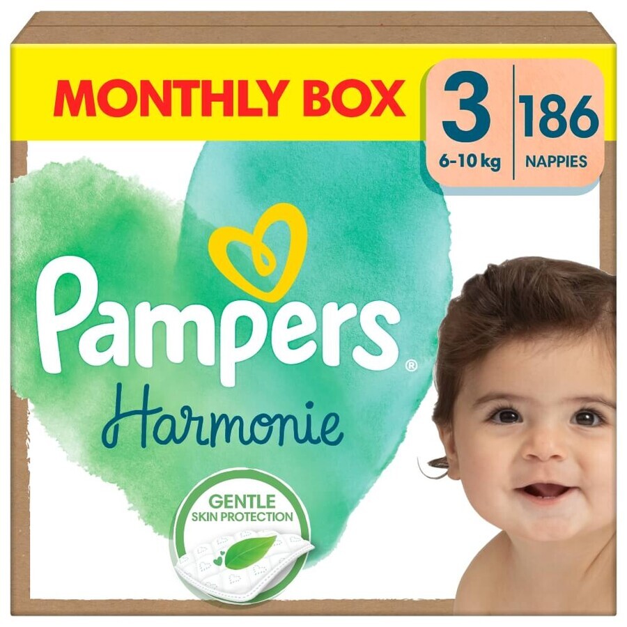 Pampers Harmonie, couches, taille 3, 6-10 kg, 186 pcs