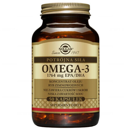 Solgar, Omega 3, EPA/DHA a tripla forza, 50 capsule