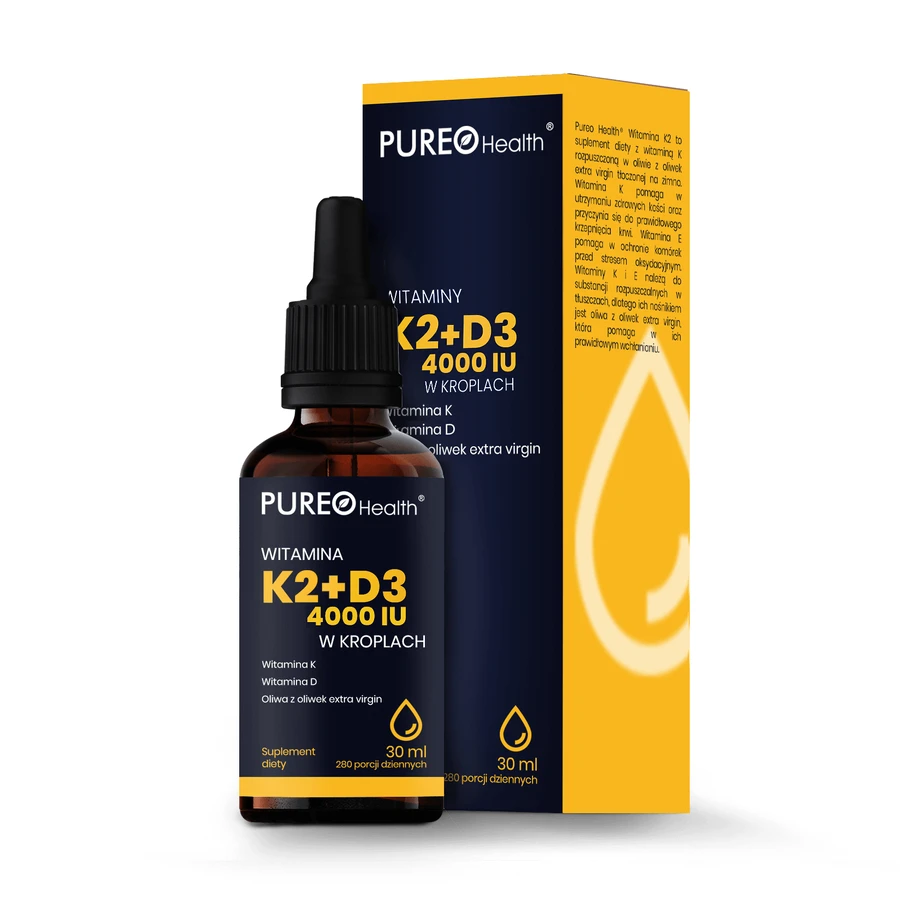 Pureo Health Vitamine K2+D3 4000 UI picături, 30 ml
