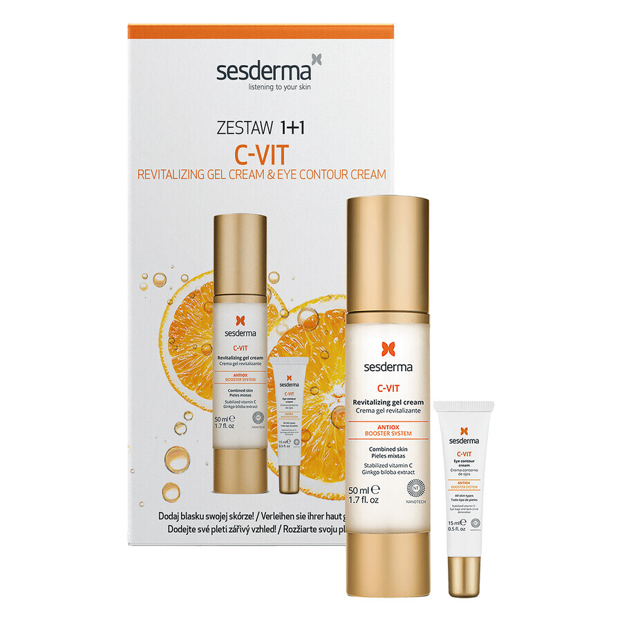 Sesderma C-Vit set, gel-crème revitalisant 50 ml + crème pour les yeux 15 ml