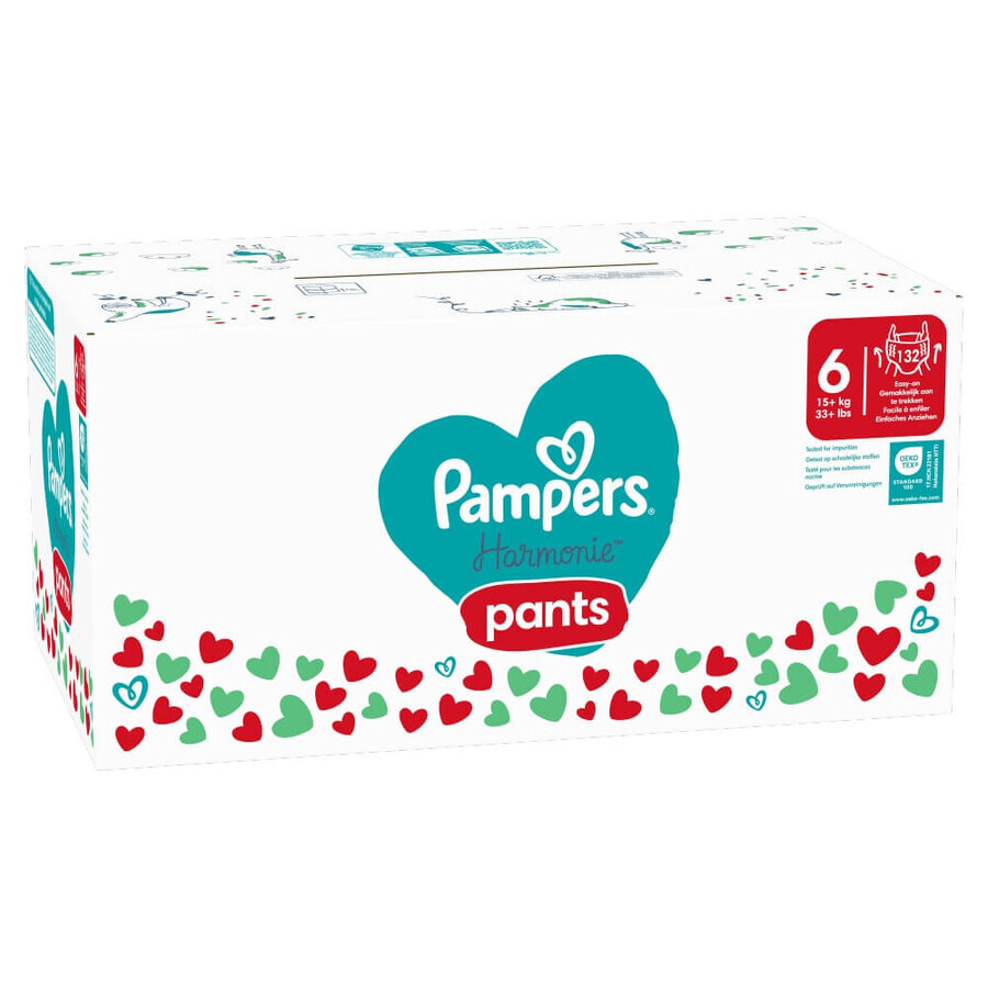 Pampers Harmonie Pants, scutece, mărimea 6, 15 kg+, 132 buc