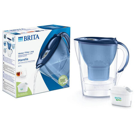 Brita Marella, Kanne mit Filter 2,4 l, blau + Maxtra Pro Pure Performance Filter, 1 Stück