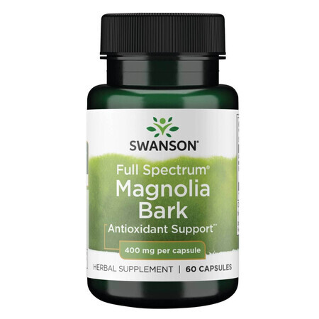 Swanson Full Spectrum Magnolia Bark 400 mg, Magnolienrinde, 60 Kapseln