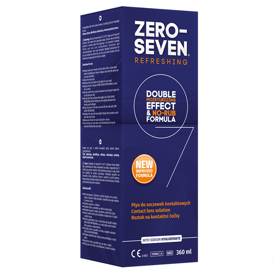 Zero-Seven Erfrischende Linsenlösung, 360 ml