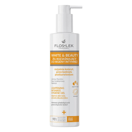 Floslek Pharma White&Beauty gel de brillo para la higiene íntima, 225 ml