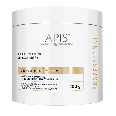 Apis Professional Depiq Pro System, mascarilla despigmentante de algas con α-arbutina 1% y complejo aclarante 1%, 200 g