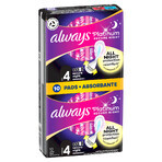 Always Platinum, Damenbinden mit Flügeln, Größe 4, Secure Night, 10 Stück