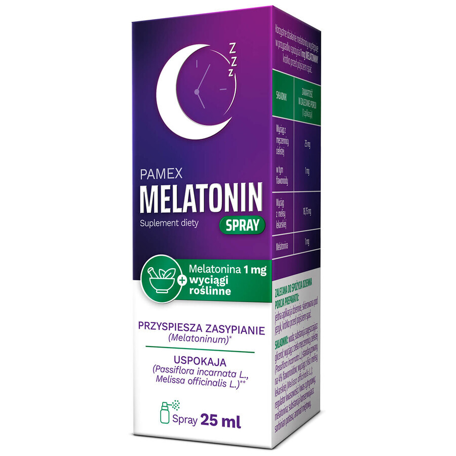 Pamex Melatonin, Spray, 25 ml