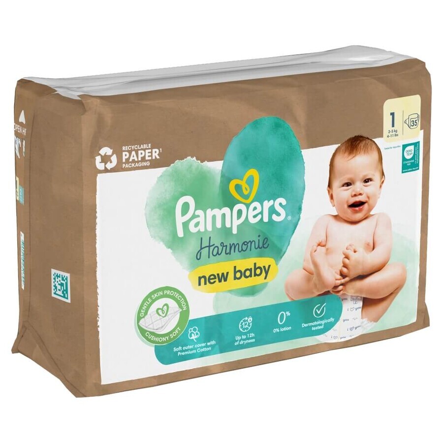 Pampers Harmonie, pannolini, taglia 1, 2-5 kg, 35 pz.