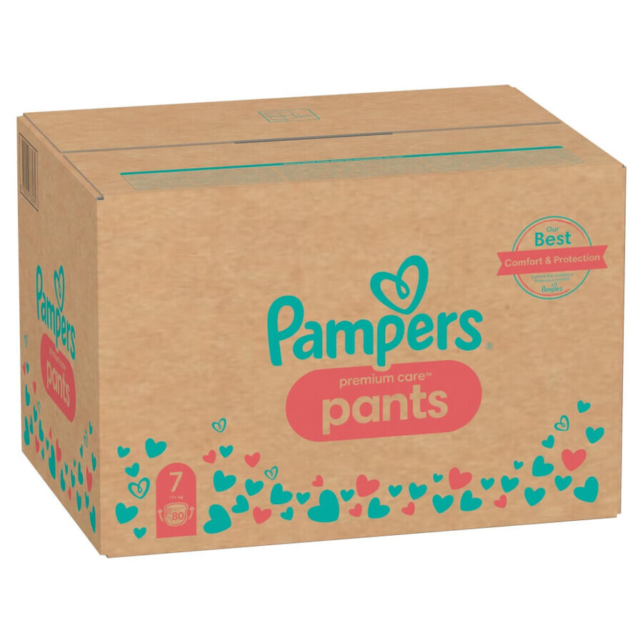 Pampers Premium Care Pants, scutece mărimea 7, 17+ kg, 80 buc