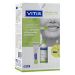 Kit orthodontique Vitis, bain de bouche 500 ml + dentifrice 100 ml + brosse à dents 1 pc