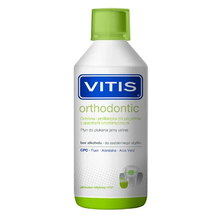 Kit Vitis Ortodontic, apă de gură, 500 ml + pastă de dinți, 100 ml + periuță de dinți, 1 buc