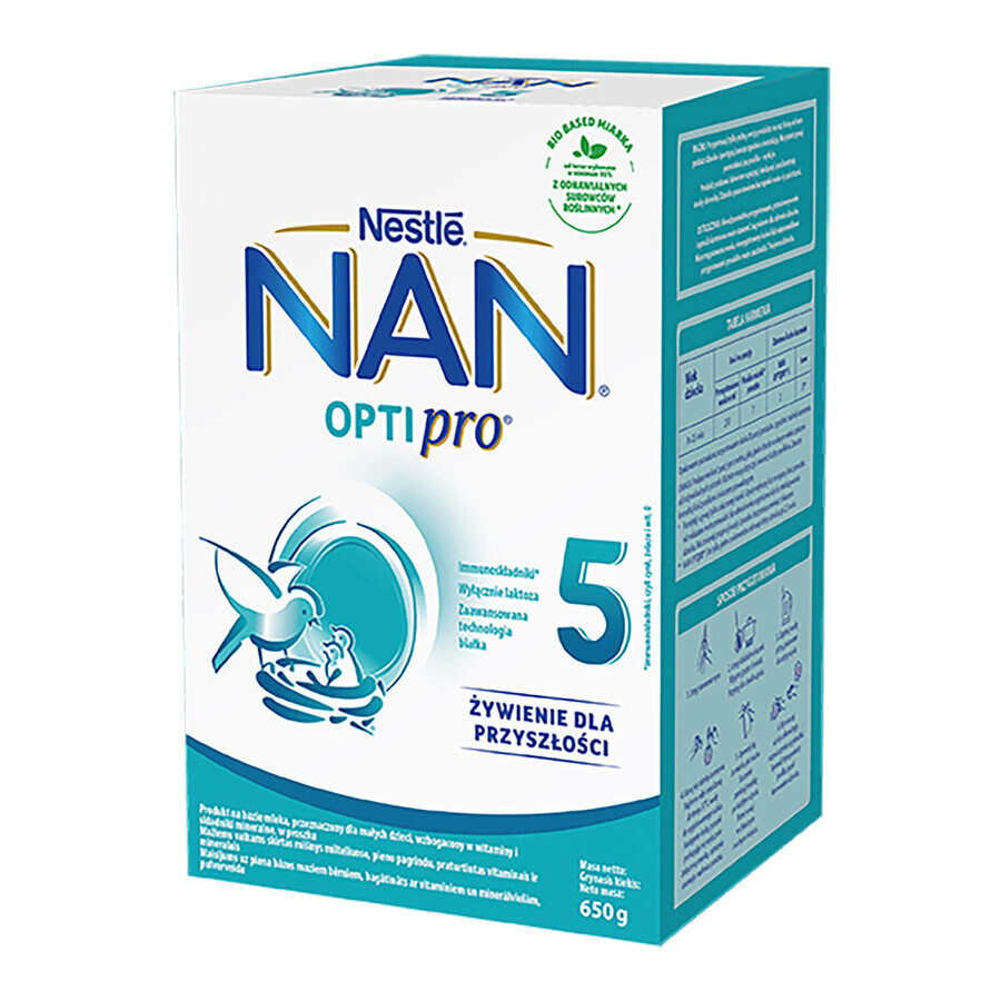 Set Nestle NAN Optipro 5, modifizierte Junior Milch für Kinder ab 2,5 Jahren, 4 x 650 g