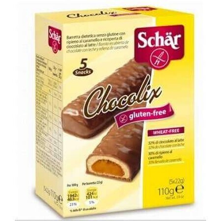 Batoane fara gluten cu caramel Chocolix, 110g, Dr. Schar