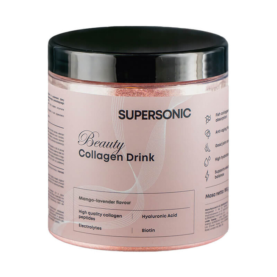 Supersonic Beauty Collagen Drink Set, goût mangue, 2 x 185 g