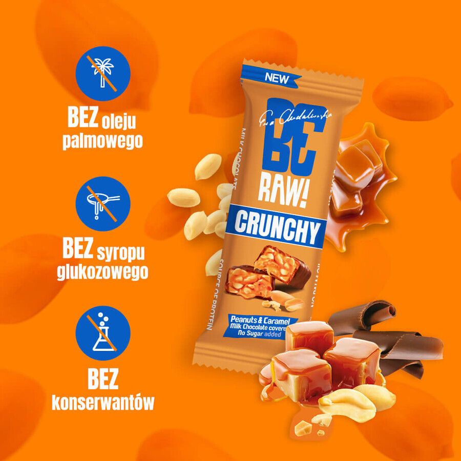 RAAIEN! Chrunchy, reep, pinda's en karamel, zonder toegevoegde suiker, 40 g