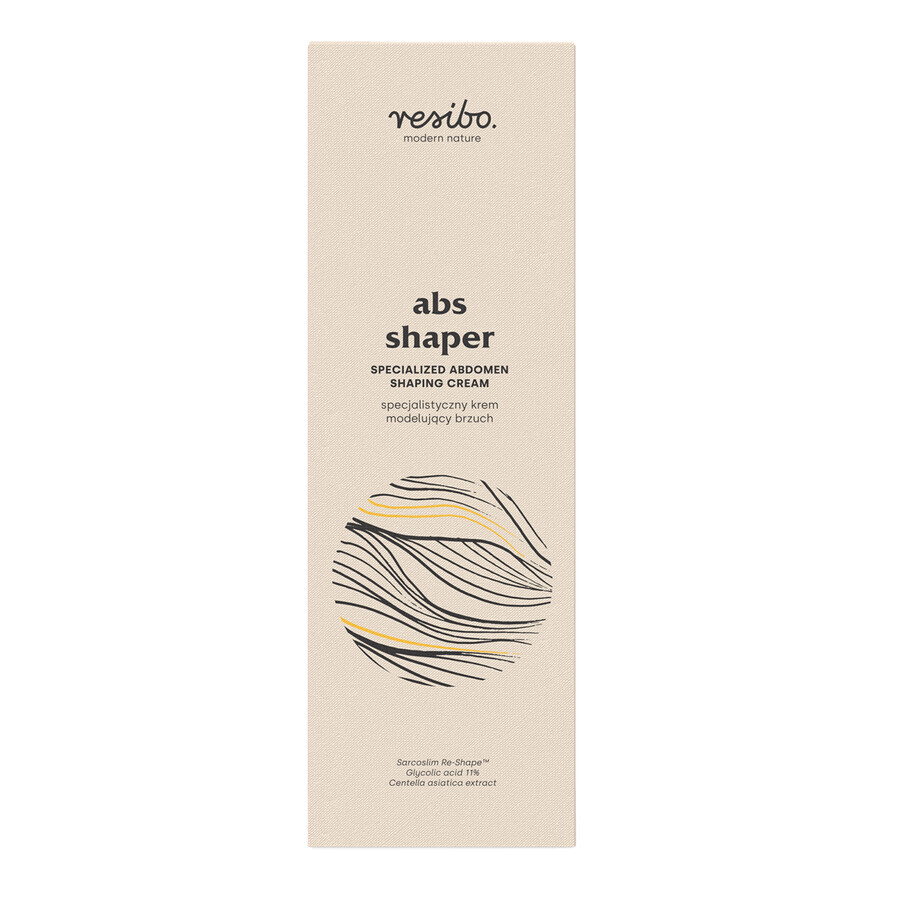 Resibo ABS Shaper, Spezialcreme für die Bauchformung, 75 ml VERBRAUCHSFREIE VERPACKUNG