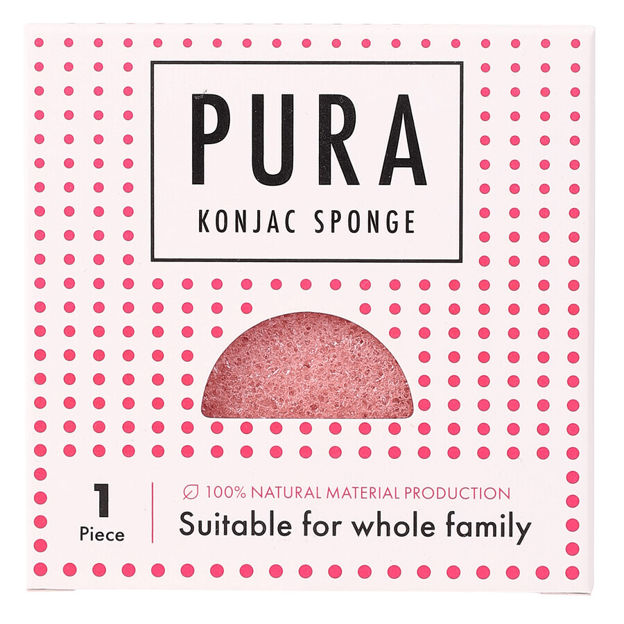 Sister Young Pura, esponja lavacara de konjac, rosa, 1 ud.