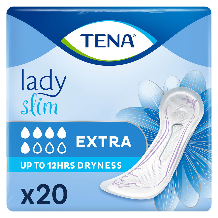 Tena Lady Slim Set, Spezialbinden, Extra, 2 x 20 Stück + ProSkin Pants Absorbent Normal Panty, Größe M und L, 2 Proben