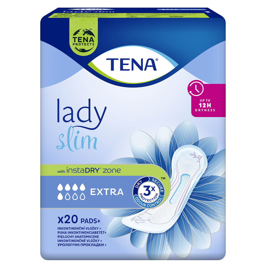 Tena Lady Slim Set, Spezialbinden, Extra, 2 x 20 Stück + ProSkin Pants Absorbent Normal Panty, Größe M und L, 2 Proben