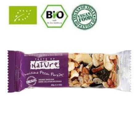 Baton Bio cu cirese si nuci pecan, 40 g,  La Finestra Sul Cielo