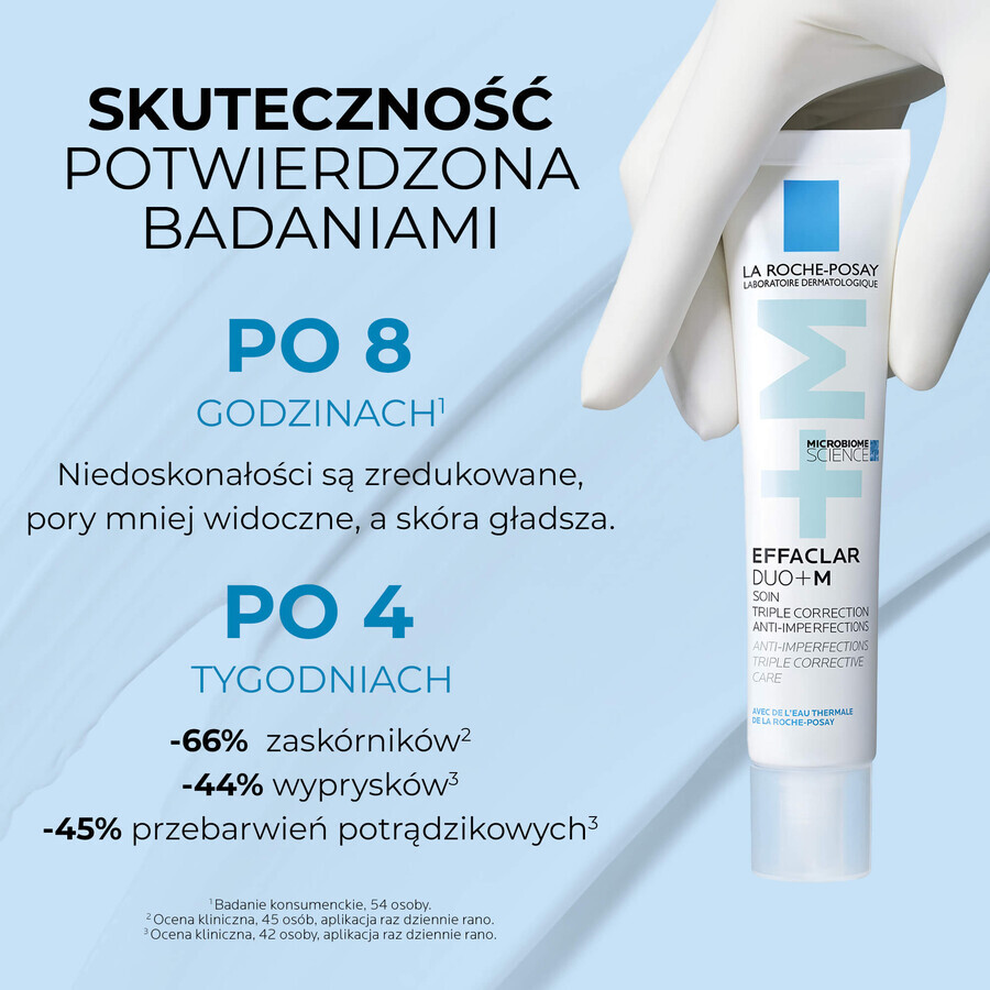 Kit La Roche-Posay Effaclar, Reinigungsgel für fettige und empfindliche Haut, 400 ml + DUO+M, Feuchtigkeitscreme für zu Akne neigende Haut, 40 ml