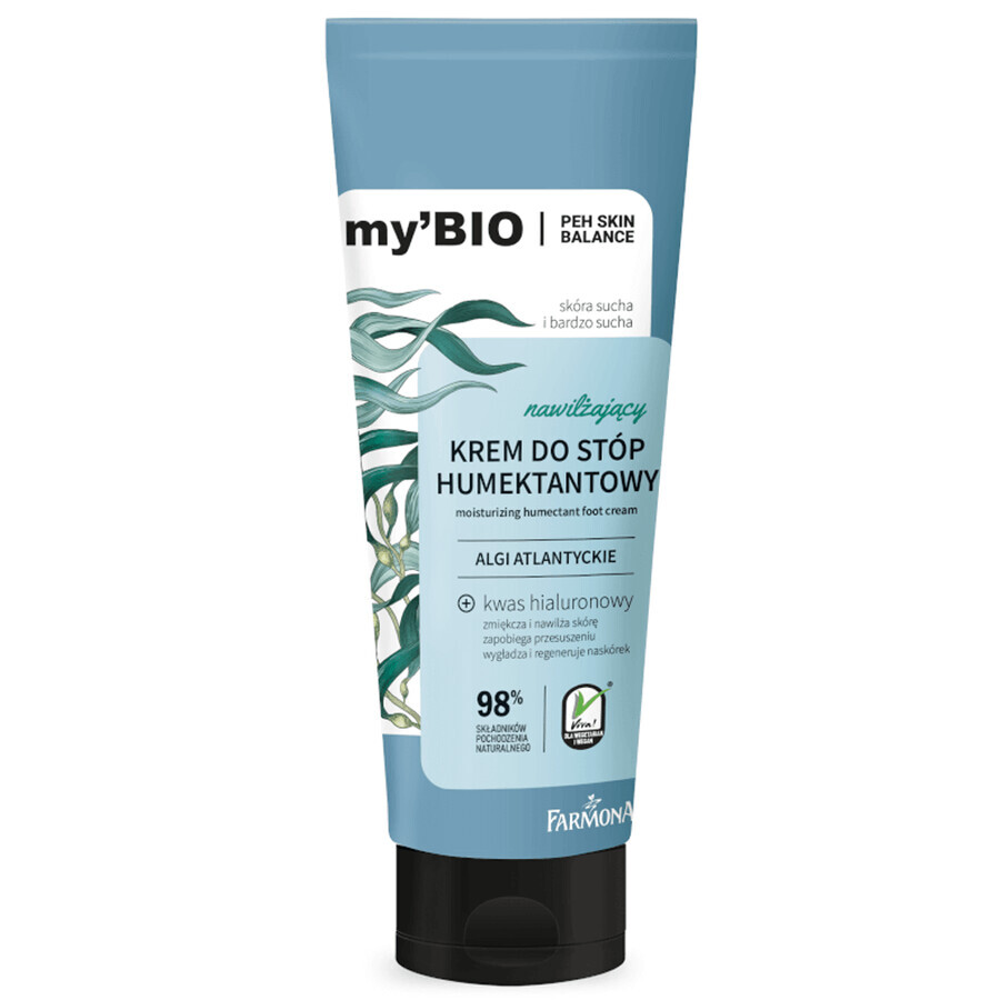 Farmona myBIO Moisturising, crème hydratante pour les pieds, algues atlantiques, 100 ml