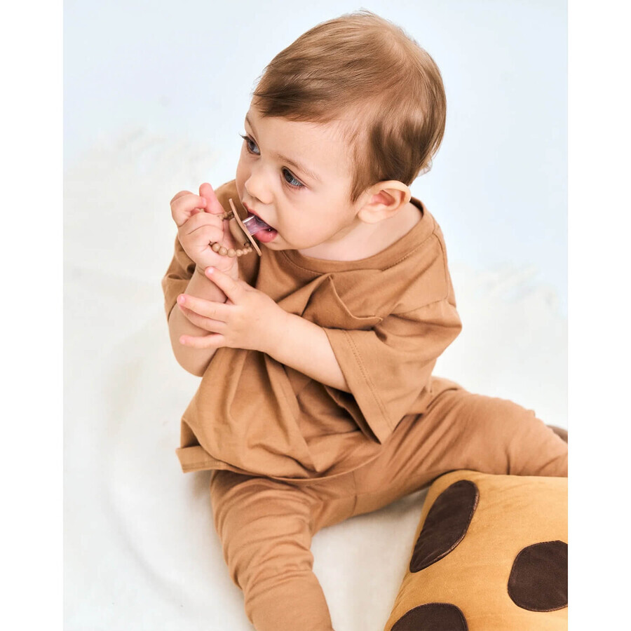 Luu Kids, pacifier, positioning, silicone, Milk Hazelnut, 3-6 months, 1 piece