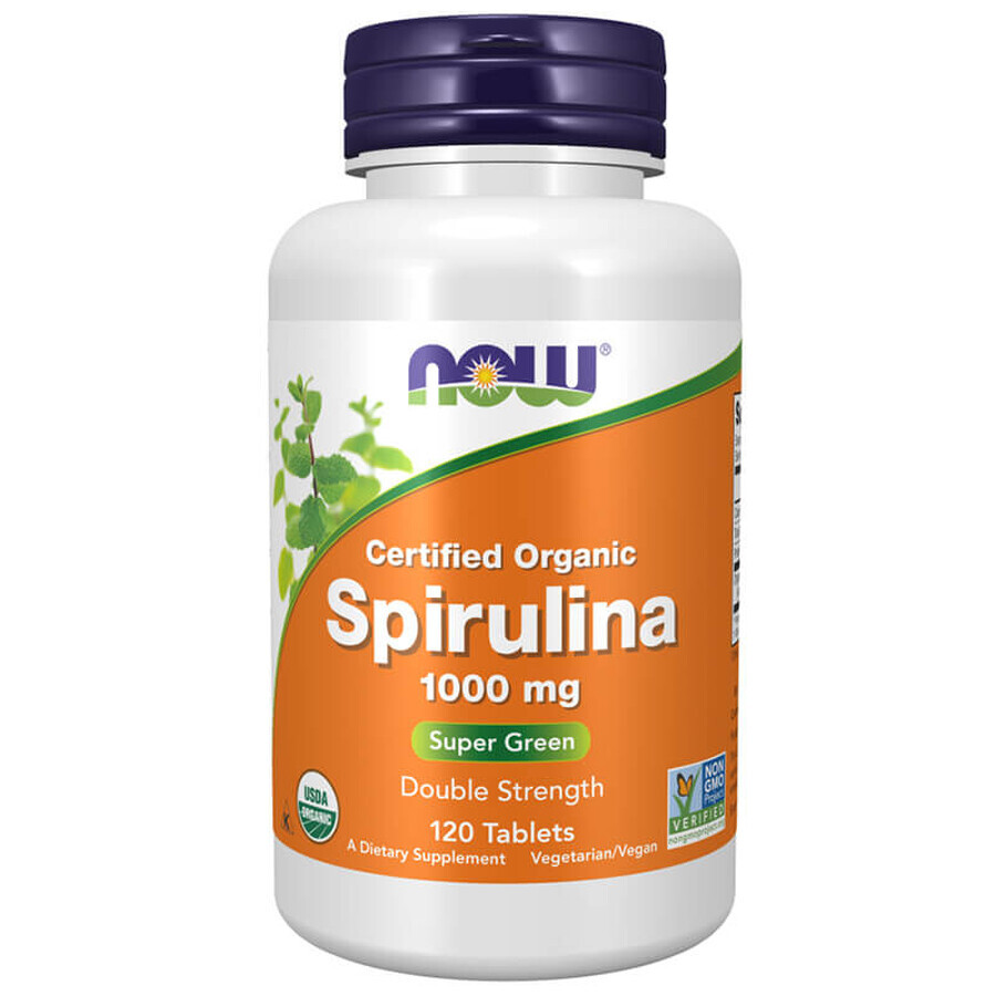 Now Foods Spirulina 1000 mg, 120 vegane Tabletten