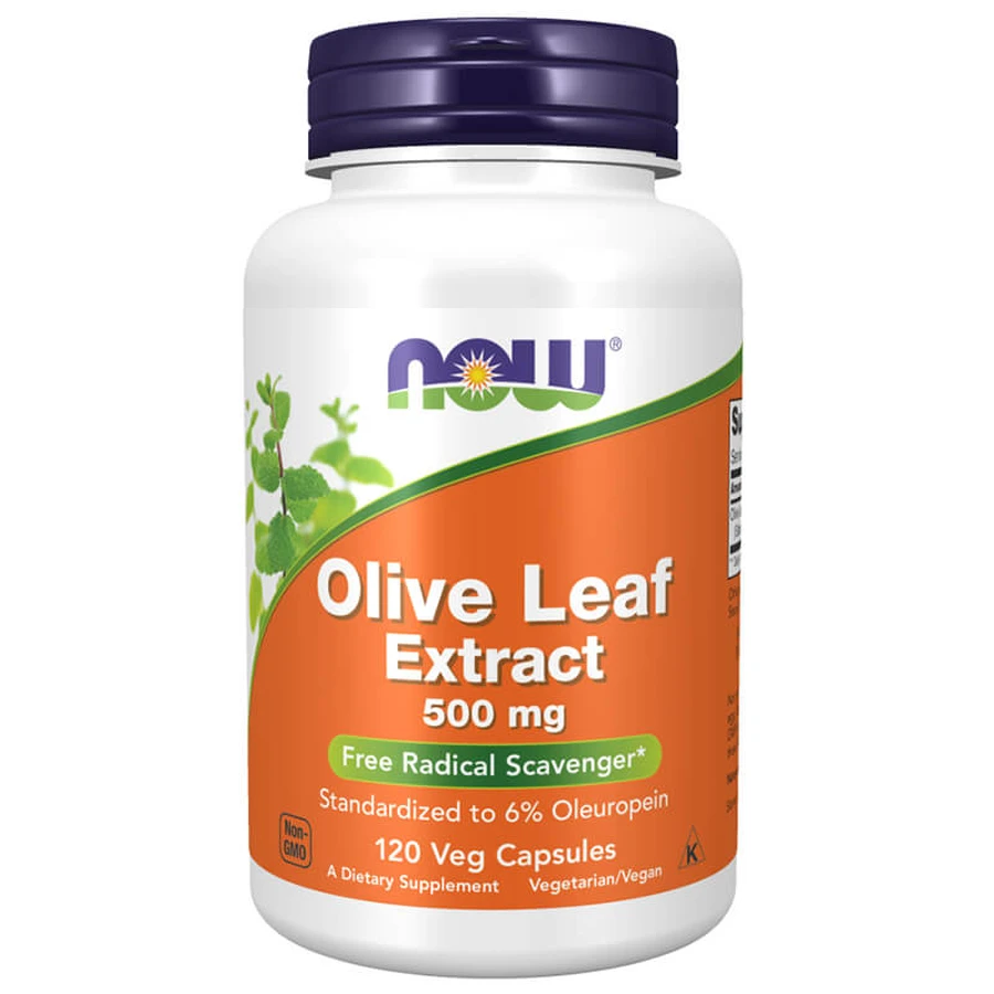 Now Foods Olivenblattextrakt 500 mg, Olivenblatt, 120 vegane Kapseln