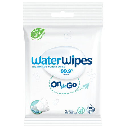 WaterWipes OnTheGo Bio, Feuchttücher, erfrischend, 10 Stück