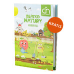 Crispy Natural Crunchy Set, getrocknete Apfelwürfel mit Erdbeersaft, 4 x 12 g + gratis Blissful Nature Malbuch