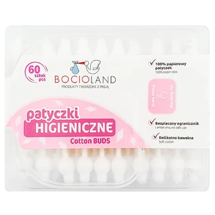 Bocioland, katoenen oordopjes met dopje, 60 stuks