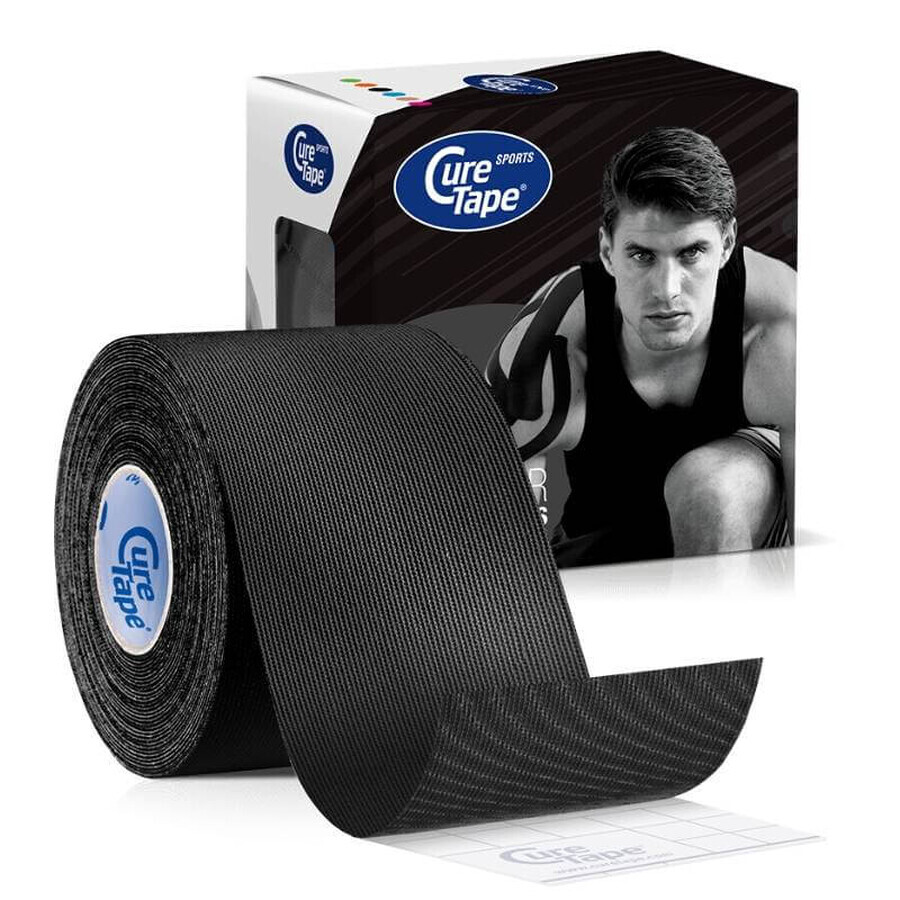 CureTape Sports, kinesiologisches Band, schwarz, 5 cm x 5 m, 1 Stück