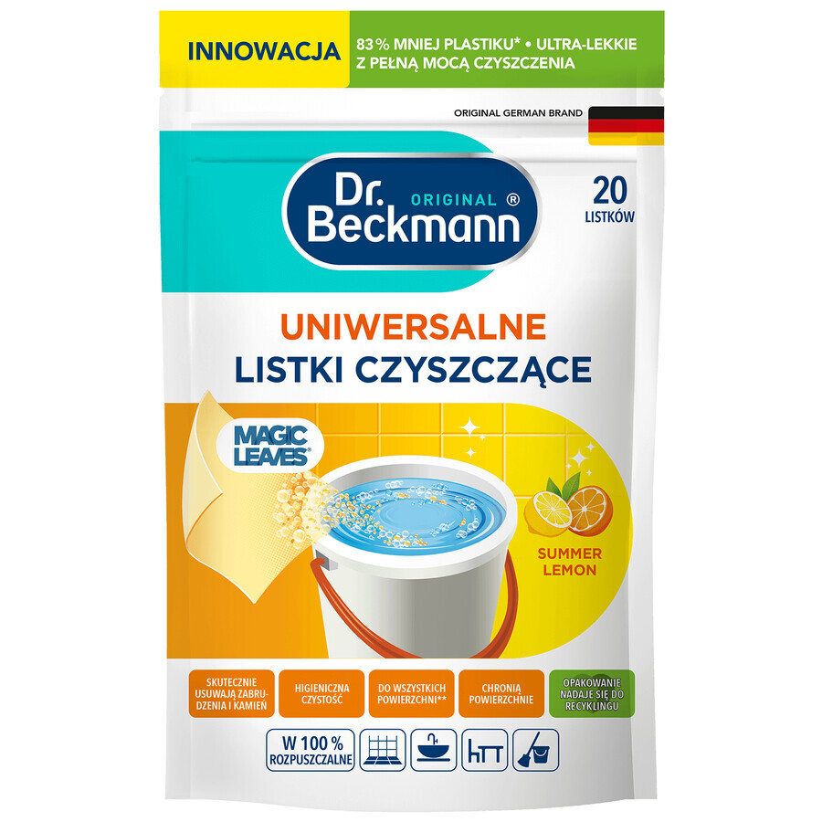 Dr Beckmann, almohadillas de limpieza, multifuncionales, limón de verano, 20 unidades