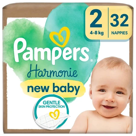 Pampers Harmonie, luiers, maat 2, 4-8 kg, 32 stuks