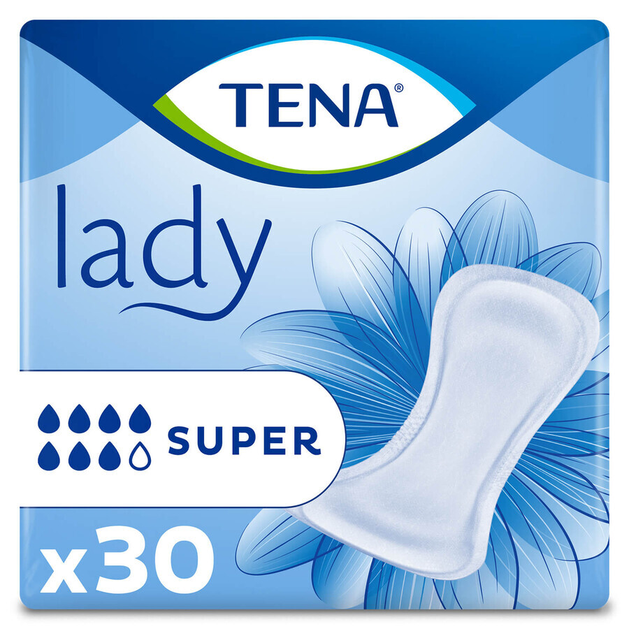 Tena Lady Set, gespecialiseerd maandverband, Super, 2 x 30 stuks + ProSkin Pants Absorbent Panty Liners, maat M en L, 2 stalen