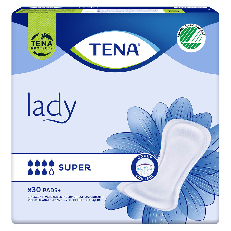 Tena Lady Set, gespecialiseerd maandverband, Super, 2 x 30 stuks + ProSkin Pants Absorbent Panty Liners, maat M en L, 2 stalen